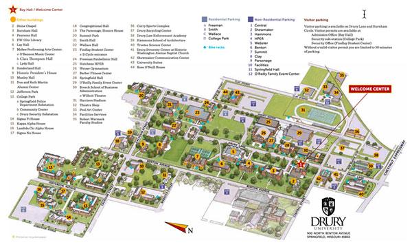 Map of the Drury University campus
